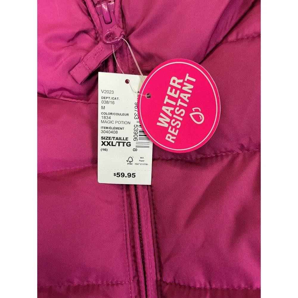 The Children's Place Girls XXL 16 Water Resistant Puffer Jacket Pink NWT